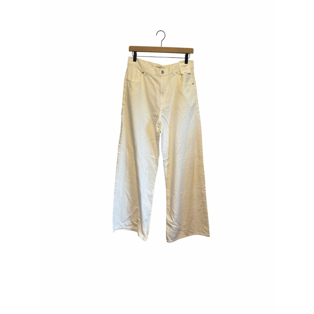 Madewell White Superwide Leg Jeans High Waist Full Length sz 28
